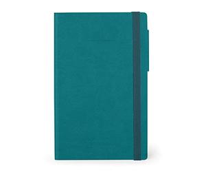 Legami - Cuaderno de puntos, mediano, 192 páginas, cubierta de suave PU, en papel certificado FSC®, papel blanco 100 g/m², doble marcador, elástico de cierre, 13 x 21 cm, color verde malaquita