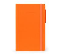 Legami - Cuaderno de rayas medianas, de papel certificado FSC®, papel marfil, 90 g/m², 192 páginas, tapa suave, cierre elástico, 13 x 21 cm, color neón naranja, MYNOT0175