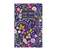 Legami - Cuaderno de Rayas Medium, Flowers, 164 páginas, bolsillo al final, últimas 24 páginas separables, cierre elástico, esquinas redondeadas, papel certificado FSC, 13x21 cm