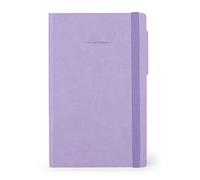Legami - Cuaderno de rayas, tamaño mediano, 192 páginas, tapa de suave PU, papel certificado FSC®, papel marfil 90 g/m², planificador mensual, agenda de direcciones, marcador, 13 x 21 cm, color