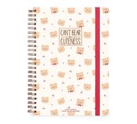 Legami - Cuaderno espiral de rayas Maxi, Teddy Bear Cherry, 21 x 29 cm | para oficina, colegio, escritura, apuntes en casa, con pegatinas bonitas y coloridas