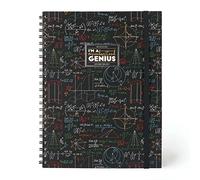 Legami - Cuaderno espiral maxi, A4, 204 páginas desmontables, elástico de cierre, bolsillo final, papel certificado FSC®, papel 100 g/m², 22 x 29,5 cm, tema Genius