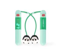 Legami - Cuerda inalámbrica para saltar, contador digital de saltos, cuerda ajustable incluida, tema panda, 2,6 x 15,5 cm