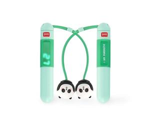 Legami - Cuerda inalámbrica para saltar, contador digital de saltos, cuerda ajustable incluida, tema panda, 2,6 x 15,5 cm
