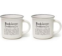 Legami - Cup Puccino, taza de porcelana New Bone China, tema Book Lover, Take a Break Collection, capacidad 350 ml, lavable en lavavajillas, apto para microondas (CUP0045) (Paquete de 2)