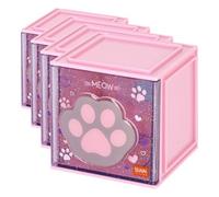 Legami - Cutie Cubes Caja de escritorio modular, Kitty, organizador de escritorio, almacenamiento, hoja de pegatinas incluida, apilable, multifuncional, ABS, 90 x 90 x 100 cm (Paquete de 4)