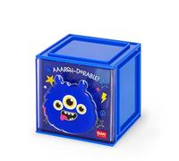 Legami - Cutie Cubes Caja de escritorio modular, Monster, organizador de escritorio, almacenamiento, hoja de pegatinas incluida, apilable, multifuncional, ABS, 90 x 90 x 100 cm