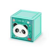 Legami - Cutie Cubes Caja de escritorio modular, Panda, organizador de escritorio, almacenamiento, hoja de pegatinas incluida, apilable, multifuncional, ABS, 90 x 90 x 100 cm
