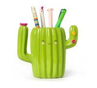 Legami Desk Friends - Portalápices de cerámica, 12,5 x 7,5 cm, diseño de cactus, para escritorio, pintado a mano