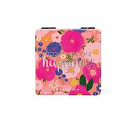 Legami - Espejo de Mano con Espejo de Aumento, Flowers, sin distorsiones, Ideal para el Bolso y para Viajar, 6 x 6 cm