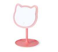 Legami - Espejo de Maquillaje con luz - You Look Purrfect! - Espejo de Maquillaje en Forma de Gato, Brillo e inclinación Ajustables, Doble alimentación USB o Pilas, para Maquillaje