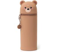 LEGAMI - Estuche 2 en 1 de Silicona Suave, Kawaii, 6,3 x 18,5 cm, Tema de Oso de Peluche, Estuche y Soporte para bolígrafos de Escritorio, Capacidad retráctil, Cierre de Cremallera
