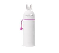 Legami - Estuche 2 en 1 de Suave Silicona, Kawaii, portalápices de Mesa, Cierre con Cremallera, diámetro de 6,3 cm, Tema Bunny, Bunny, Kawaii