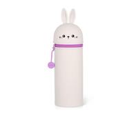 Legami - Estuche Escolar Kawaii 2 en 1 de Silicona Blanda, Tema Bunny, portabolígrafos de Mesa, Cremallera, lápices de Colores rotuladores, H 18,5 cm