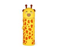Legami - Estuche escolar Kawaii 2 en 1 de silicona blanda, tema Giraffe, portabolígrafos de mesa, cremallera, lápices de colores rotuladores, H 18,5 cm