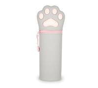 Legami - Estuche Escolar Kawaii 2 en 1 de Silicona Blanda, Tema Kitty Paw, portabolígrafos de Mesa, Cremallera, lápices de Colores rotuladores, H 18,5 cm