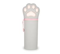Legami - Kawaii - Estuche Escolar 2 en 1 de Suave Silicona, Tema Kitty Paw, portalápices de Mesa, Cierre con Cremallera, bolígrafos lápices de Colores y rotuladores, H 21,5 cm