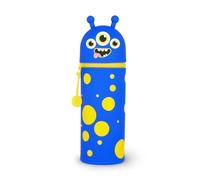 Legami - Estuche Escolar Kawaii 2 en 1 de Silicona Blanda, Tema Monster, portabolígrafos de Mesa, Cremallera, lápices de Colores rotuladores, H 18,5 cm