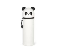 Legami - Estuche escolar Kawaii 2 en 1 de silicona blanda, tema Panda, portabolígrafos de mesa, cremallera, lápices de colores rotuladores, H 18,5 cm
