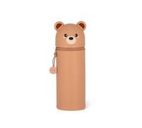 Legami - Estuche Escolar Kawaii 2 en 1 de Silicona Blanda, Tema Teddy, portabolígrafos de Mesa, Cremallera, lápices de Colores rotuladores, H 18,5 cm