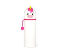 Legami - Estuche escolar Kawaii 2 en 1 de silicona blanda, tema Unicorn, portabolígrafos de mesa, cremallera, lápices de colores rotuladores, H 18,5 cm