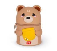 Legami - Estuche Super Kawaii, 13x19x13 cm - Teddy Bear | Funda y portabolígrafos de doble uso de silicona blanda, capacidad de hasta 100 bolígrafos, larg 13 x alto 19 x ancho 13 cm