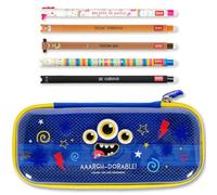 Legami Estuche y bolígrafo borrable WonderWow | Set de 5 adorables bolígrafos de Animales con Tinta termosensible + Estuche de 2 Compartimentos (Monstruo)