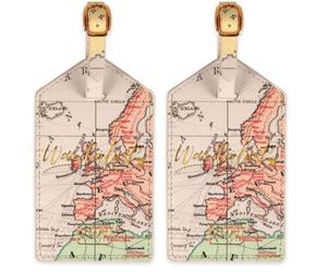 Legami - Etiqueta de equipaje, identificador de maleta, espacio para datos personales, correa ajustable, para viajes, 6,8 x 17 cm, tema de viaje (Paquete de 2)