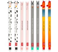 Legami Bolígrafos de gel Farm Sweet Farm – Juego de 8, tinta termosensible borrable, punta 0,7 mm