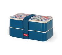 Legami - Fiambrera, incluye 3 cubiertos, Travel Stickers, recipiente, capacidad 1200 ml, a prueba de fugas, apta para microondas y lavavajillas.