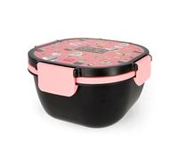 Legami - Fiambrera Sushi Cat, 1 tenedor, 1 bandeja con compartimentos, 1 recipiente para especias extraíble incluido, capacidad 1700 ml, 19 x 10,7 x 19 cm