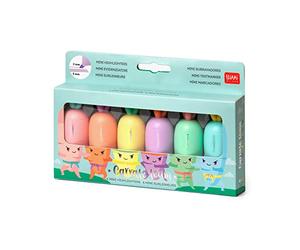 Legami HC0001 - Juego de 6 minimarcadores de mano, para trazos finos y gruesos, color pastel, secado rápido