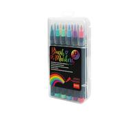Legami - Juego de 12 rotuladores con punta pincel, punta flexible de fibra de nailon, para trazos fluidos y anchos variables, diámetro del rotulador 1 cm