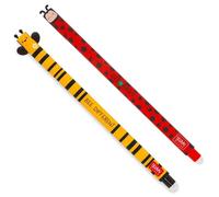 LEGAMI - Juego de 2 bolígrafos de goma de borrar de gel, diseño de Ladybug y abeja, bola en el extremo para eliminar la tinta, negro y rojo, sensible a la temperatura, diámetro de la punta de 0,7 mm