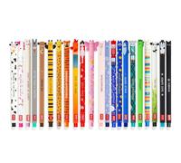 LEGAMI Juego de 22 bolígrafos de gel borrables con tinta de borrado termosensible, multicolor, punta de 0,7 mm, diseños de animales