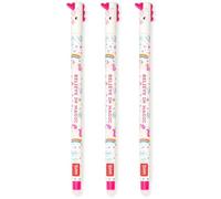 LEGAMI - Juego de 3 bolígrafos de gel borrables con tinta de borrado termosensible, punta de 0,7 mm, diseños de unicornio