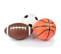 Legami - Juego de 3 Mini balones, Mini balón, 12 x 3,7 cm, balón de fútbol, balón de fútbol Americano y una Pelota de Baloncesto, Todos en Miniatura, de plástico.