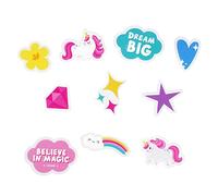 Legami - Juego de 30 decoraciones para radios de bicicleta, fácil de colgar y quitar para niñas, diseño de unicornios