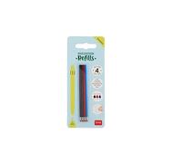 Legami -Juego de 4 recambios para bolígrafo de gel borrable 3 colores,VREFTEP0001
