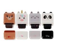 LEGAMI Juego de 4 sellos decorativos con diseño de unicornio, panda, gatito y oso de peluche, bonitos diseños de álbumes de recortes, diarios y tarjetas con temas de animales