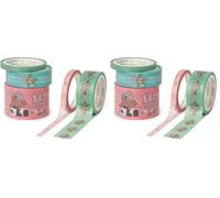 Legami - Juego de 5 cintas adhesivas, Tape by Tape, Cute Animals, longitud 5 m, cintas adhesivas de colores en papel, 3 cintas diferentes para grosor y fantasía (Paquete de 2)