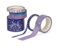 Legami - Juego de 5 cintas adhesivas de papel, Tape by Tape, tema Magic, coloridas, para pegar, decorar y personalizar, 3 tamaños diferentes, longitud 5 metros cada una
