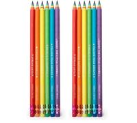Legami - Juego de 6 lápices HB de papel reciclado, lápices arco iris con frases inspiracionales, goma en la base, Ø 0,6 cm, RPS0001 (Paquete de 2)
