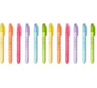 Legami - Juego de 6 marcadores borrables, Magic Highlighters, doble punta para resaltar y borrar, para trazos finos y gruesos, en amarillo, naranja, rojo, morado, azul claro, verde (Paquete de 2)