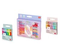 Legami - Juego de 6 rotuladores de doble punta con colores sobrescribibles - Meow + Mini marcadores Teddy's Style +Teddy's Mood
