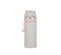 Legami - Kawaii Astuccio Scuola 2 in 1 in Morbido Silicone, Tema Kitty, Portapenne da Tavolo, Chiusura con Cerniera, Penne Pastelli Pennarelli, H 18.5 cm