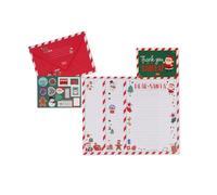 Legami - Kit de cartas de Papá Noel, juego de cartas unisex, contiene sobre, cartas para rellenar, tarjeta postal, hoja adhesiva, detalles de purpurina y esmalte, papel certificado FSC