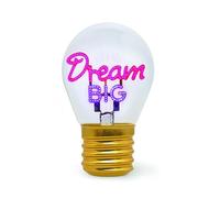 Legami - Lámpara de Mesa en Forma de Bombilla, recargable con Cable USB, inalámbrica, Ficción de Bombilla, Tema Dream Big, 6,8 x 10,3 cm