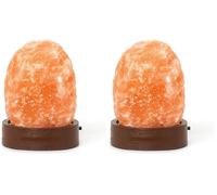 Legami - Lámpara de sal del Himalaya, Mini, Ø 7 cm, 300/400 g, cromoterapia, forma natural, efecto luminoso, pilas no incluidas, hecha a mano (Paquete de 2)