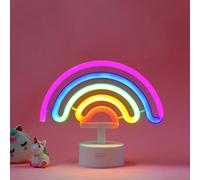 Legami - Lámpara LED de efecto neón, It's a Sign, H 19 cm, tema Rainbow, doble alimentación, cable USB (incluido) o pilas (no incluidas), lámpara de mesa, luz multicolor